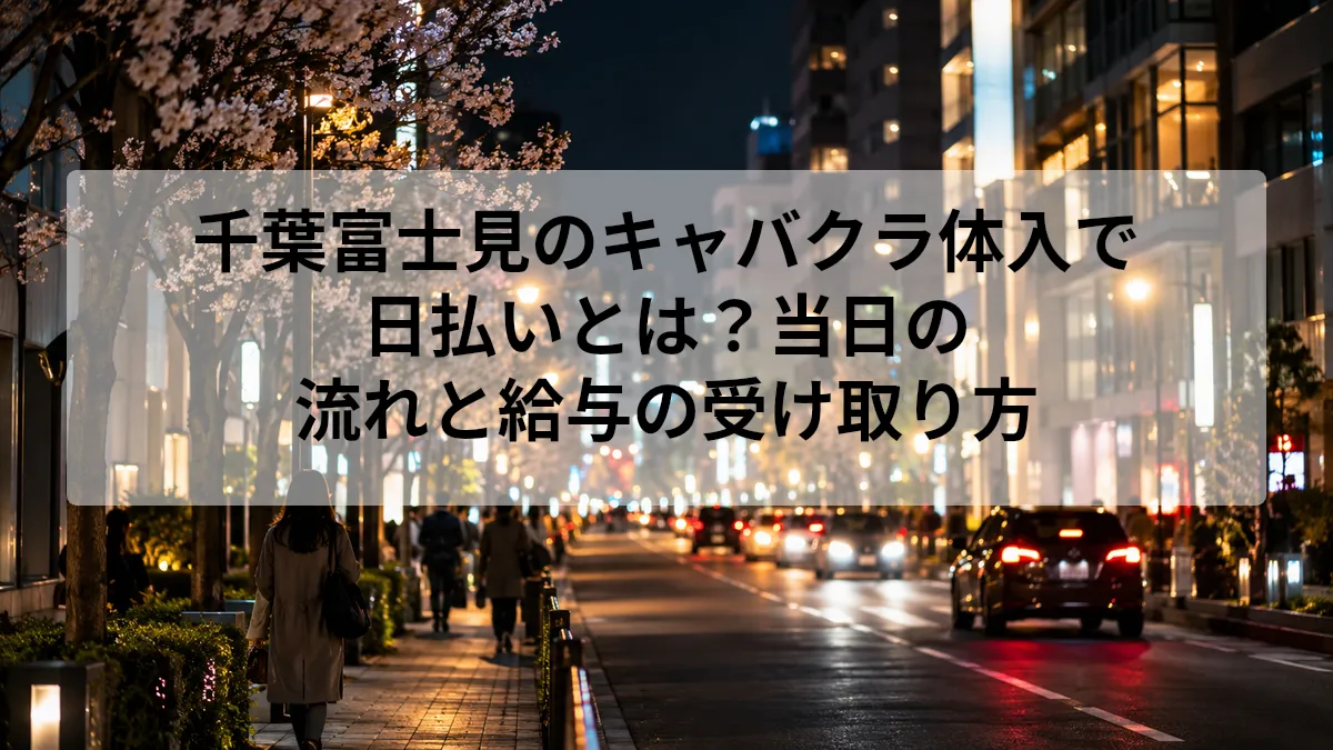 千葉富士見のキャバクラ体入で日払いとは？当日の流れと給与の受け取り方